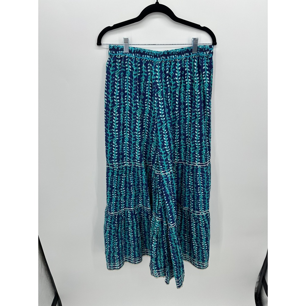 Boho Wid Leg Palooza Pants Size L Floral‎ Gypsy Hippie Festival